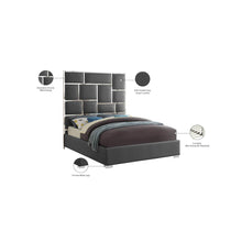 Milan Grey Vegan Leather Queen Bed