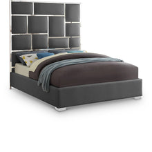 Milan Grey Vegan Leather Queen Bed