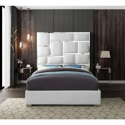 Milan White Vegan Leather King Bed