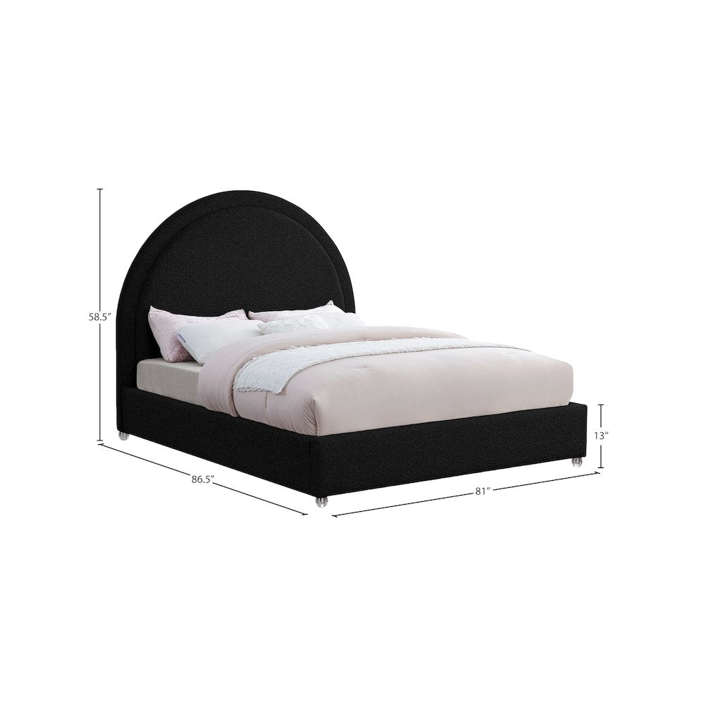 Milo Black Fabric King Bed