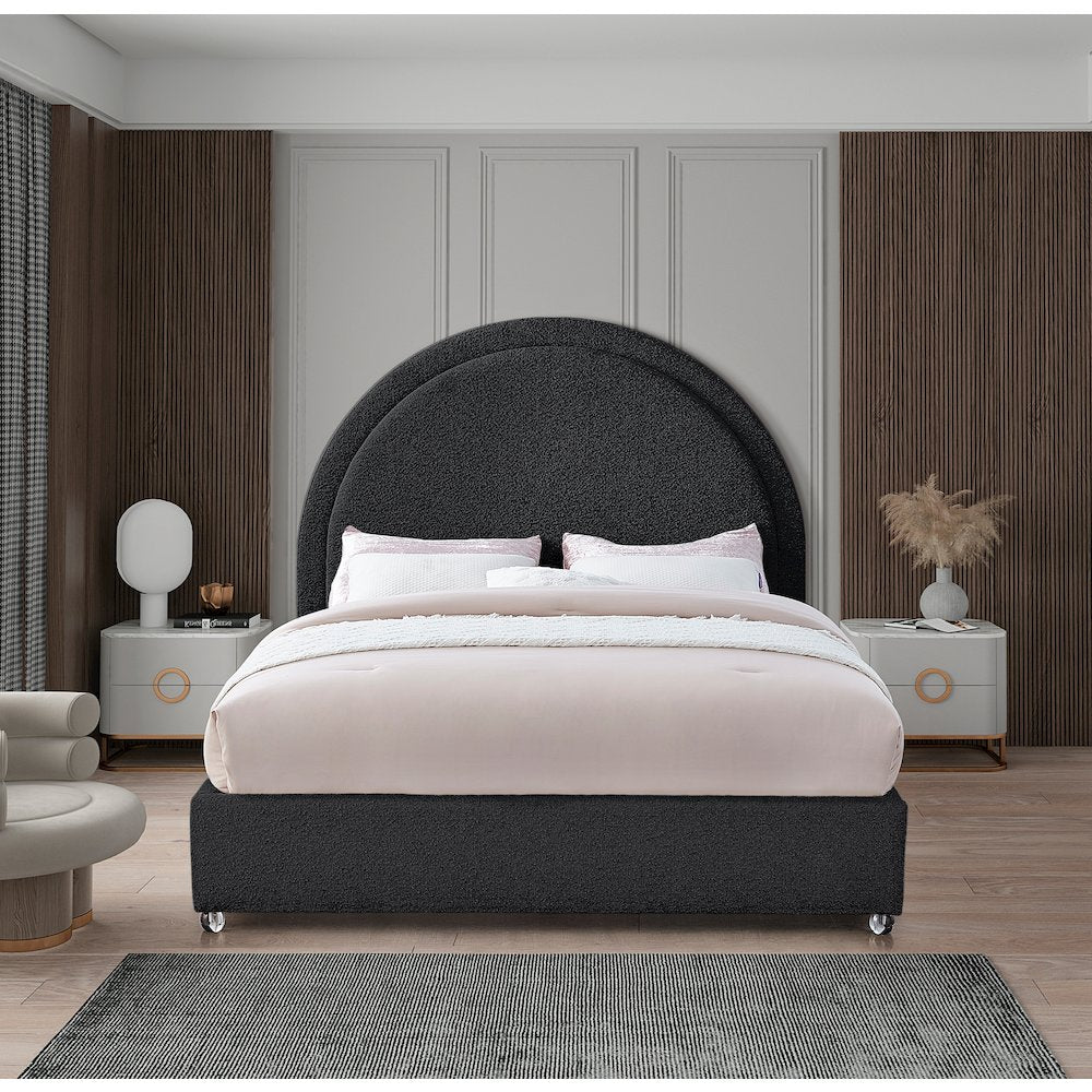 Milo Black Fabric King Bed