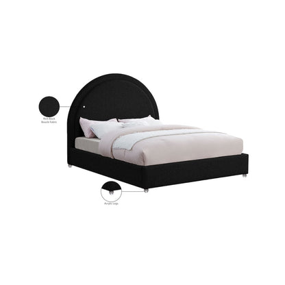 Milo Black Fabric Queen Bed