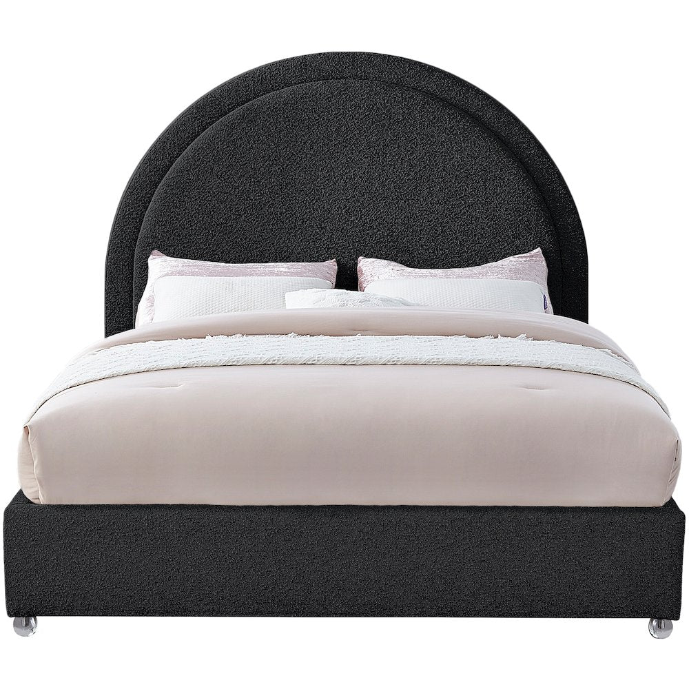 Milo Black Fabric Queen Bed