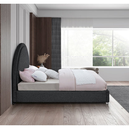 Milo Black Fabric Queen Bed