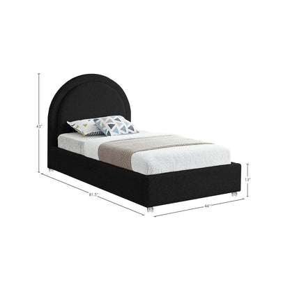 Milo Black Fabric Twin Bed