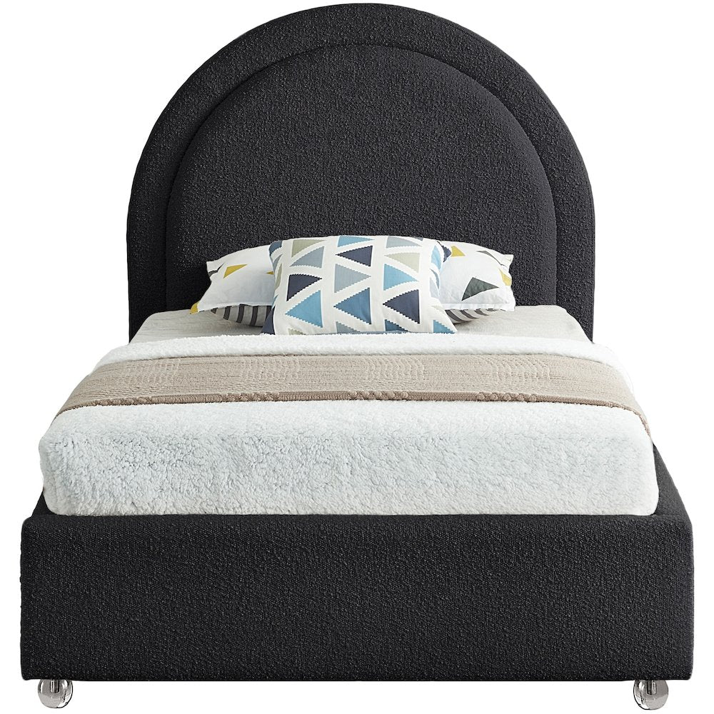 Milo Black Fabric Twin Bed
