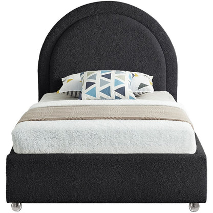 Milo Black Fabric Twin Bed