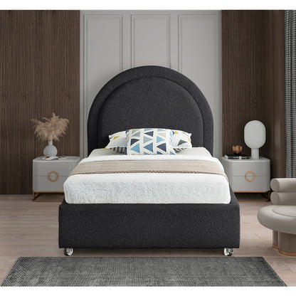 Milo Black Fabric Twin Bed