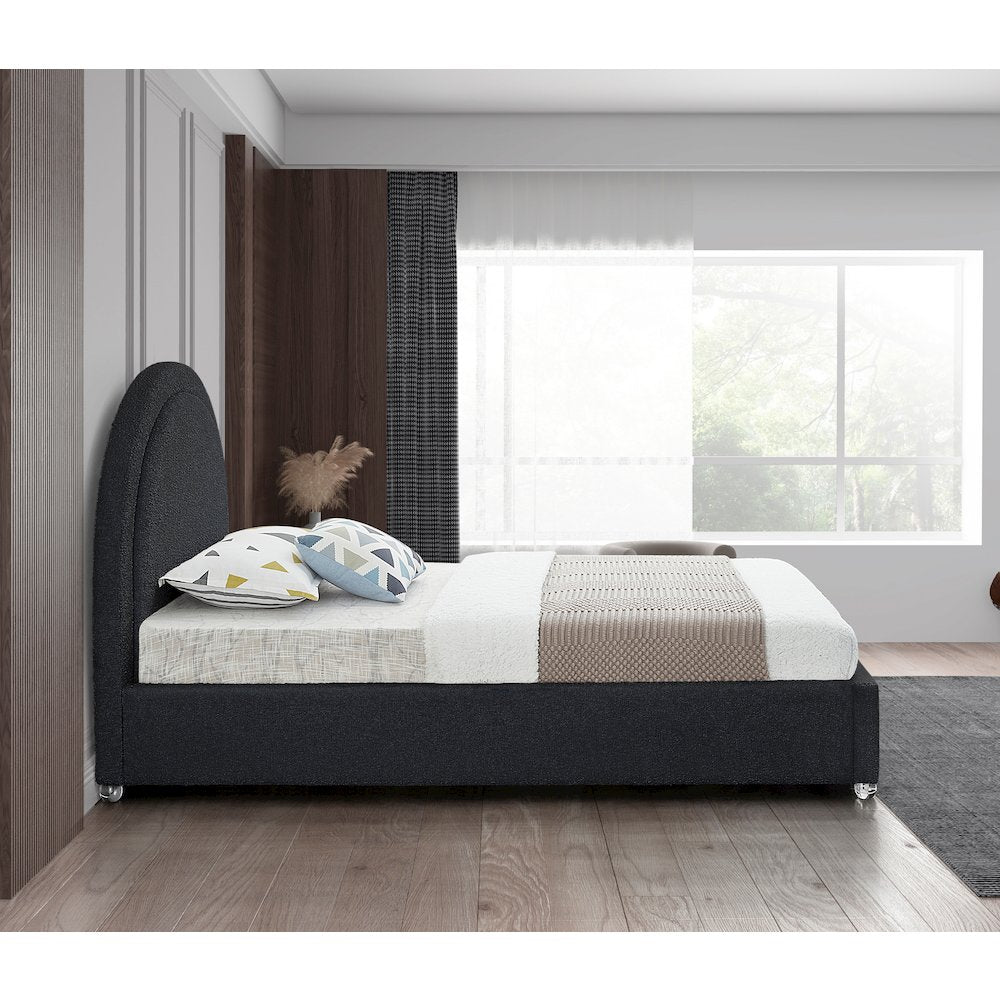 Milo Black Fabric Twin Bed