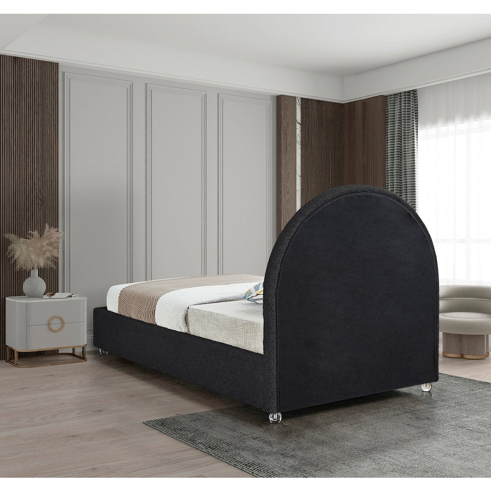 Milo Black Fabric Twin Bed