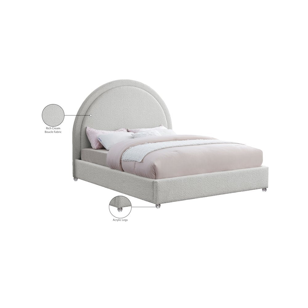 Milo Cream Fabric Full Bed