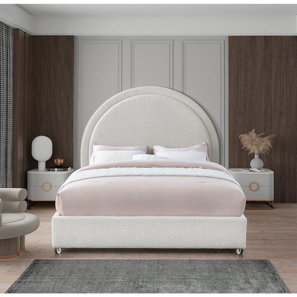 Milo Cream Fabric Full Bed