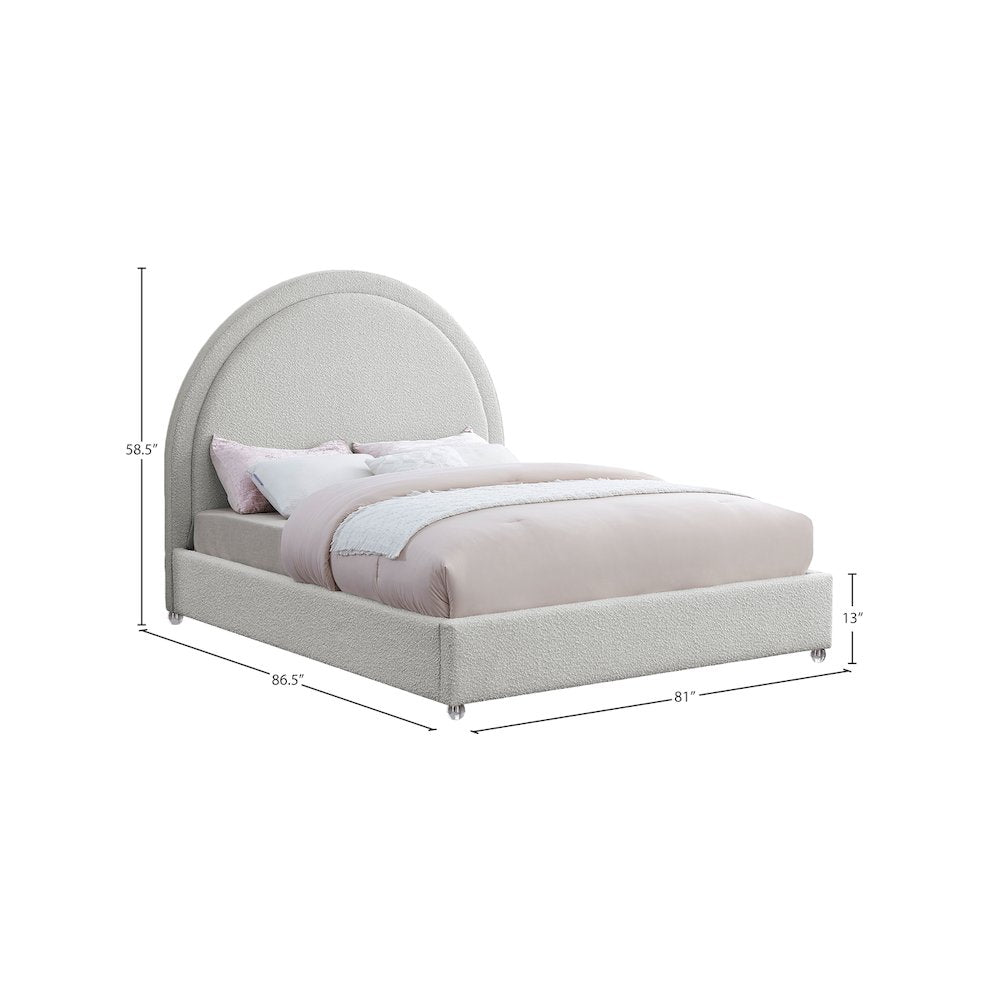 Milo Cream Fabric King Bed