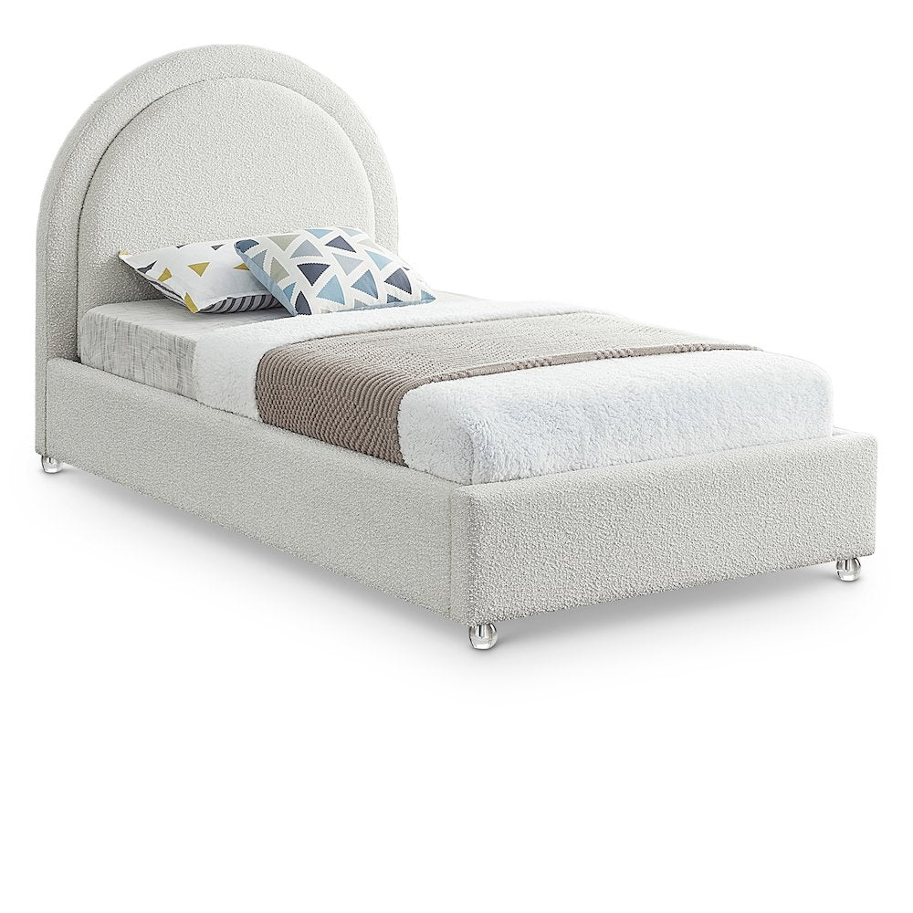 Milo Cream Fabric Twin Bed