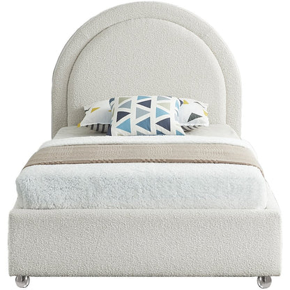 Milo Cream Fabric Twin Bed