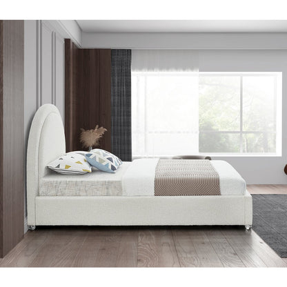 Milo Cream Fabric Twin Bed