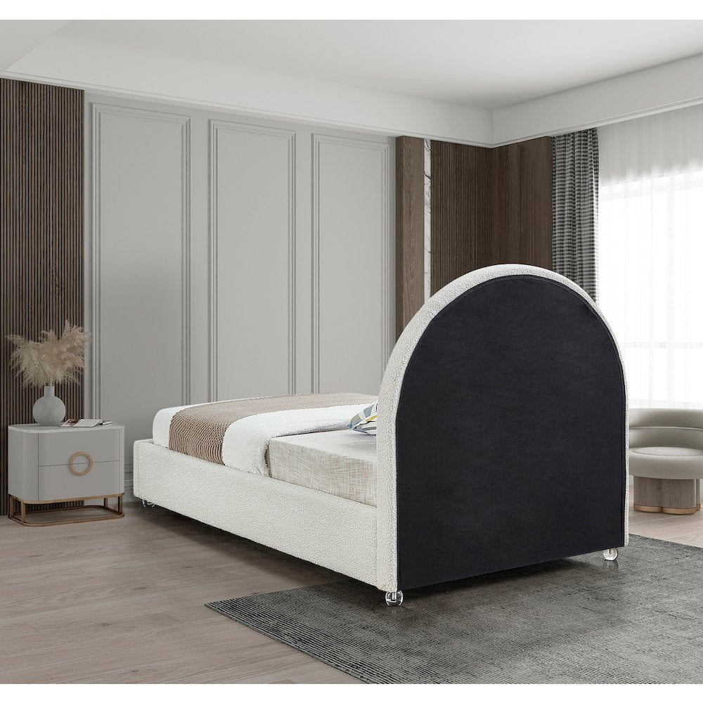 Milo Cream Fabric Twin Bed