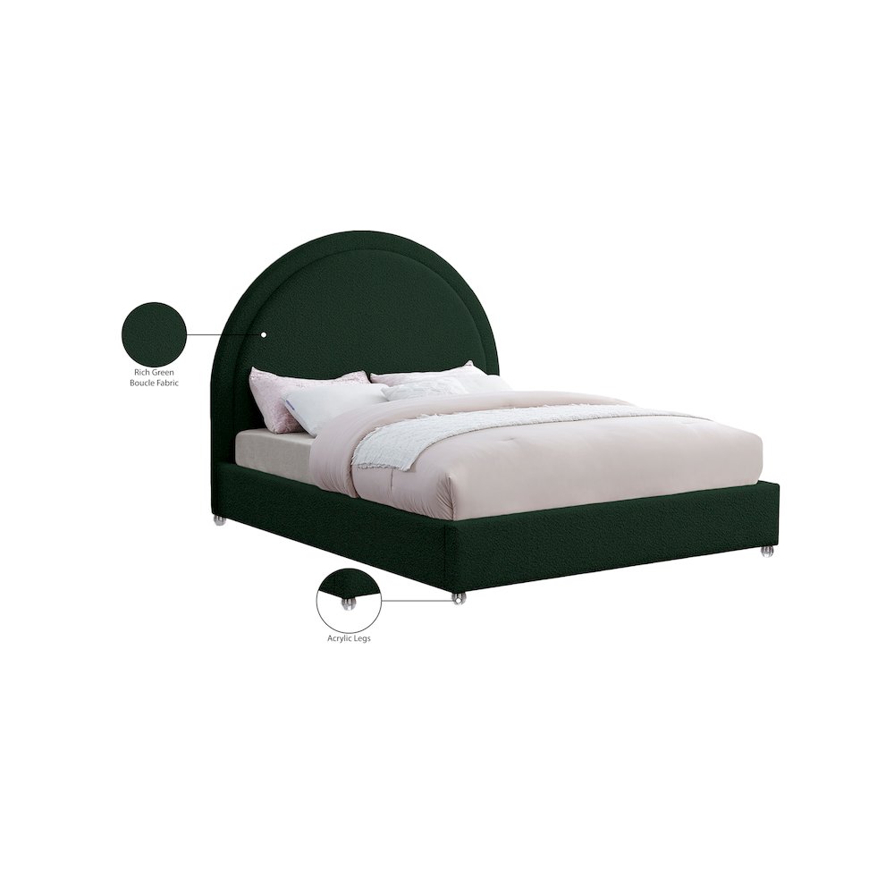 Milo Green Fabric King Bed