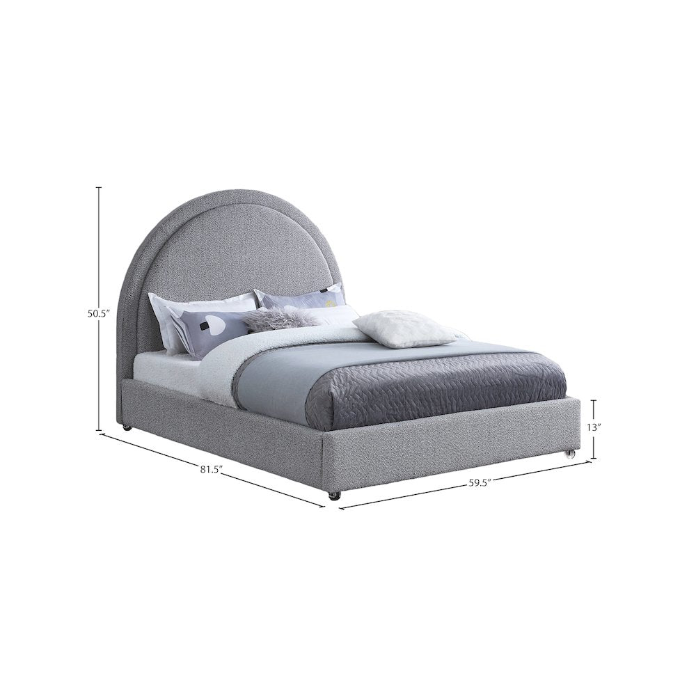Milo Grey Fabric Full Bed
