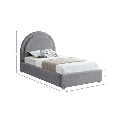 Milo Grey Fabric Twin Bed