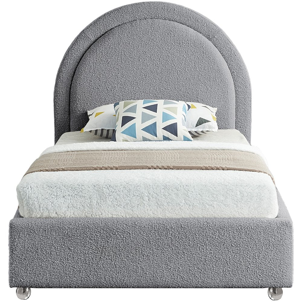 Milo Grey Fabric Twin Bed