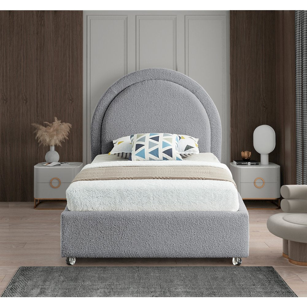 Milo Grey Fabric Twin Bed