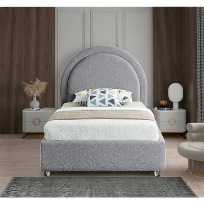 Milo Grey Fabric Twin Bed