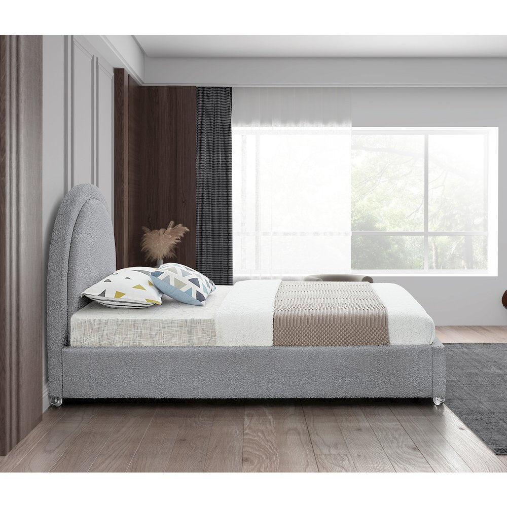 Milo Grey Fabric Twin Bed