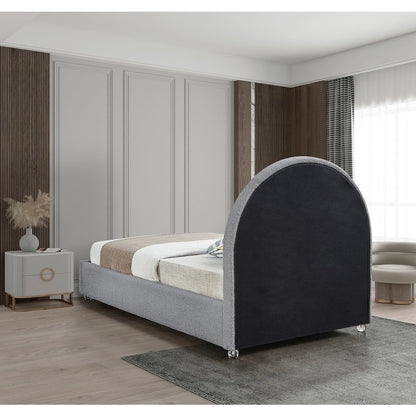 Milo Grey Fabric Twin Bed