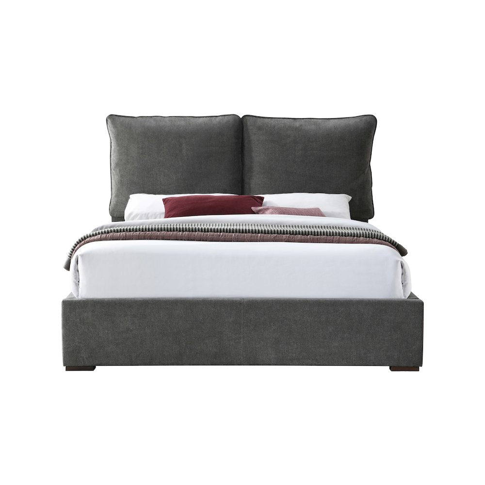 Misha Pepper Black Polyester Fabric King Bed