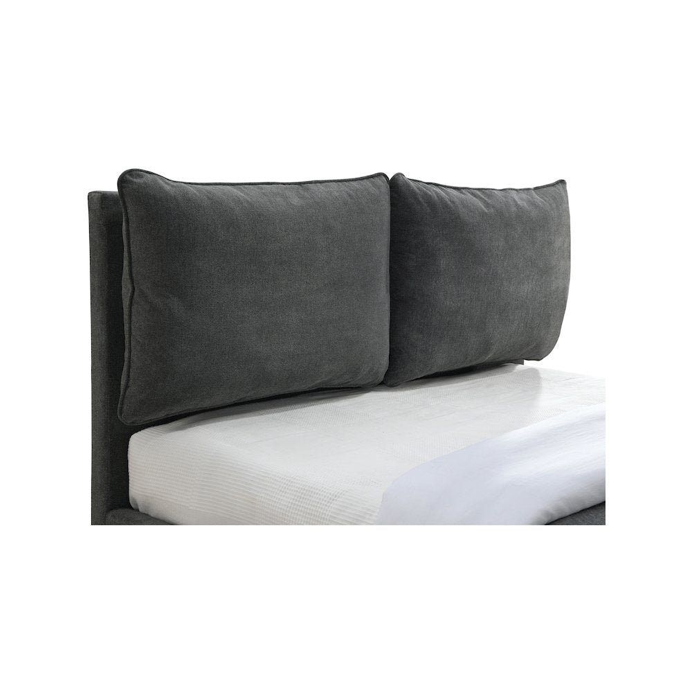 Misha Pepper Black Polyester Fabric King Bed