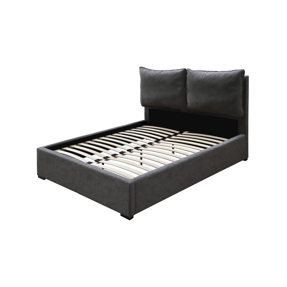 Misha Pepper Black Polyester Fabric King Bed