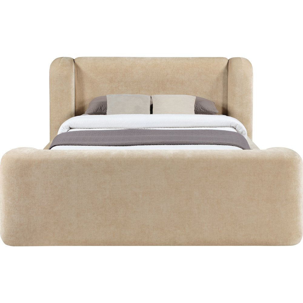 Modena Beige Chenille Fabric Upholstered Full Bed