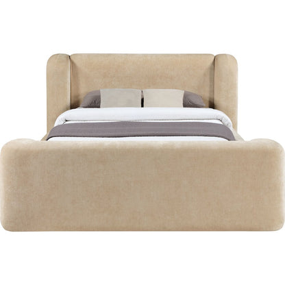 Modena Beige Chenille Fabric Upholstered Full Bed