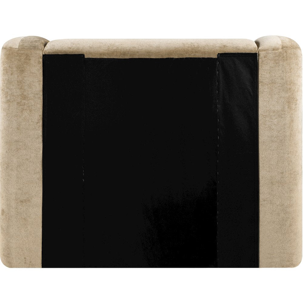 Modena Beige Chenille Fabric Upholstered Twin Bed