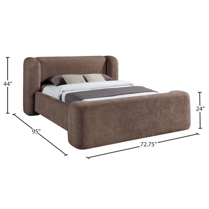 Modena Brown Chenille Fabric Upholstered Full Bed