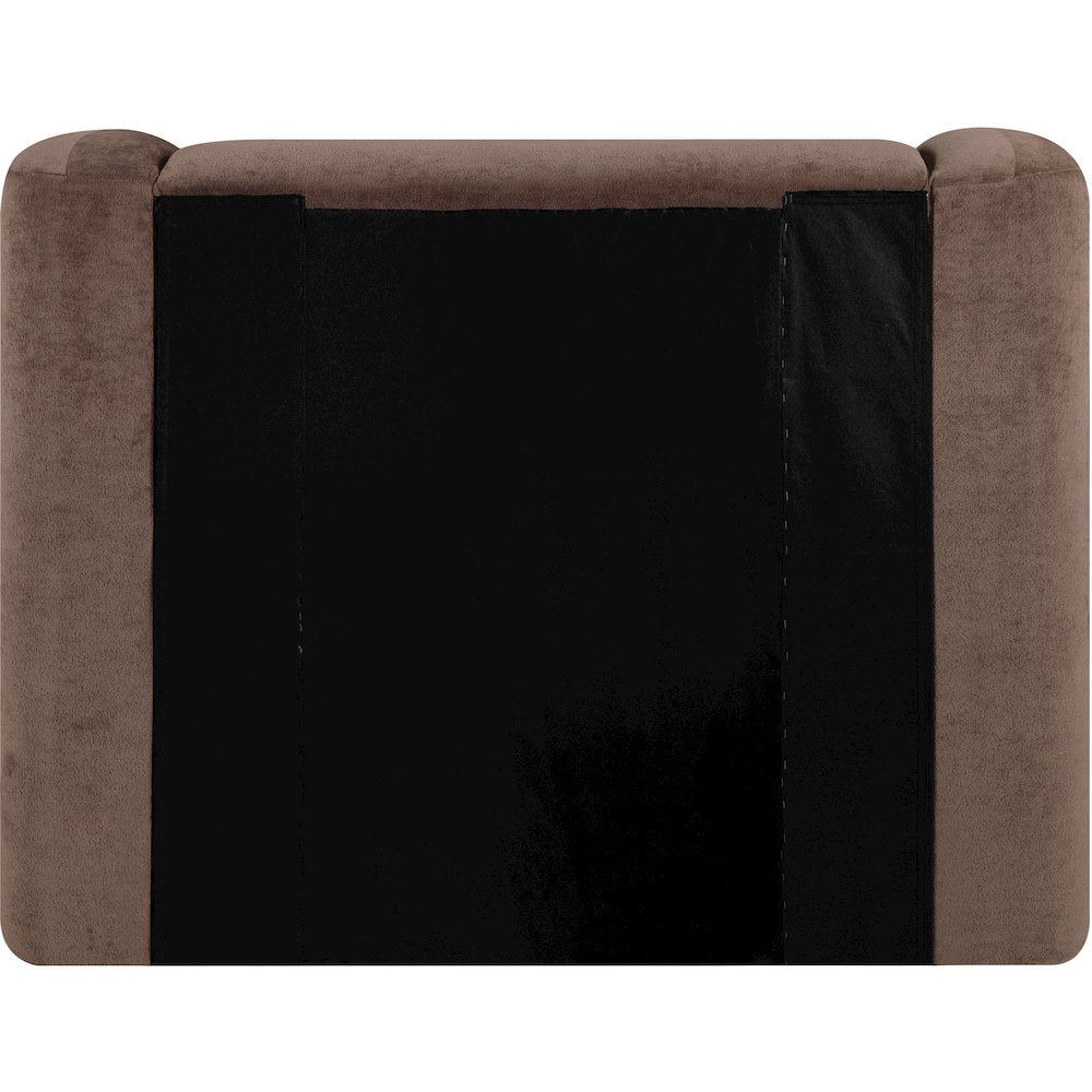 Modena Brown Chenille Fabric Upholstered Twin Bed