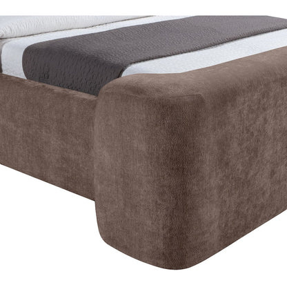 Modena Brown Chenille Fabric Upholstered Twin Bed