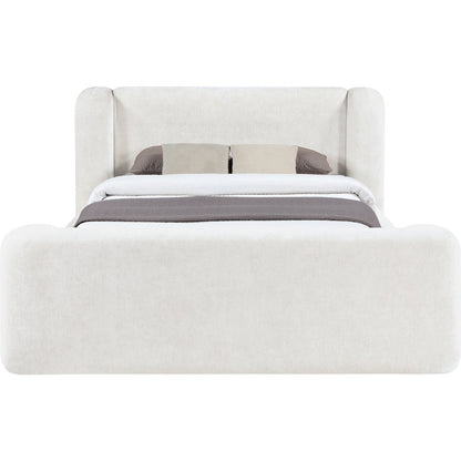 Modena Cream Chenille Fabric Upholstered Full Bed
