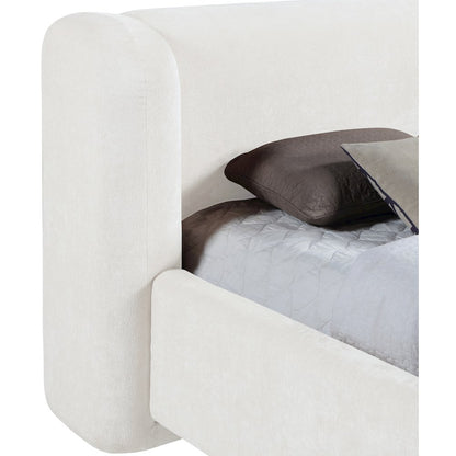 Modena Cream Chenille Fabric Upholstered Full Bed