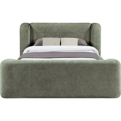 Modena Green Chenille Fabric Upholstered Full Bed