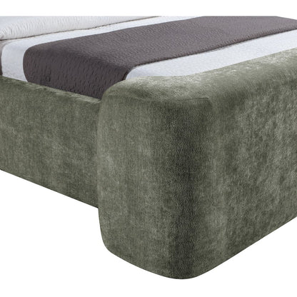 Modena Green Chenille Fabric Upholstered Twin Bed