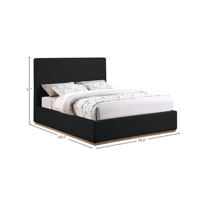 Monaco Black Boucle Fabric Full Bed