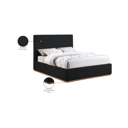 Monaco Black Boucle Fabric Full Bed