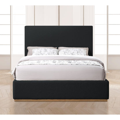 Monaco Black Boucle Fabric Full Bed