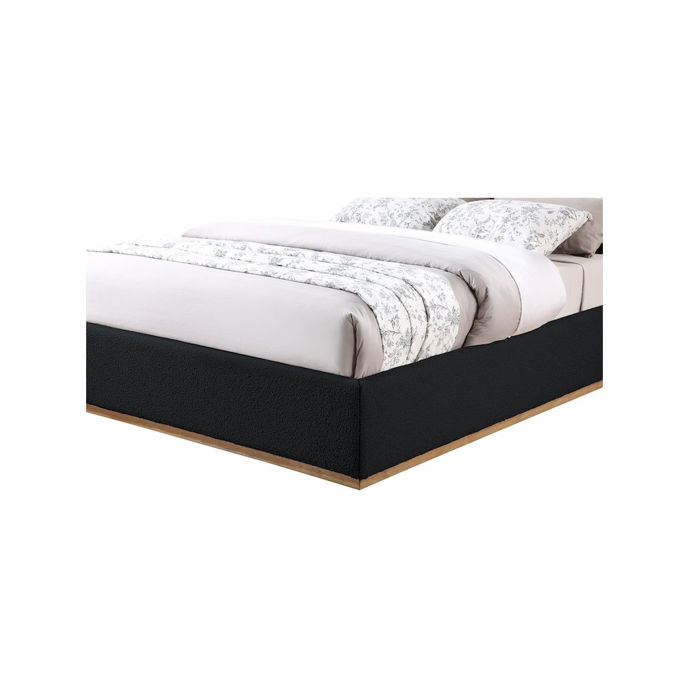 Monaco Black Boucle Fabric Full Bed
