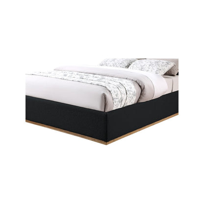 Monaco Black Boucle Fabric Full Bed