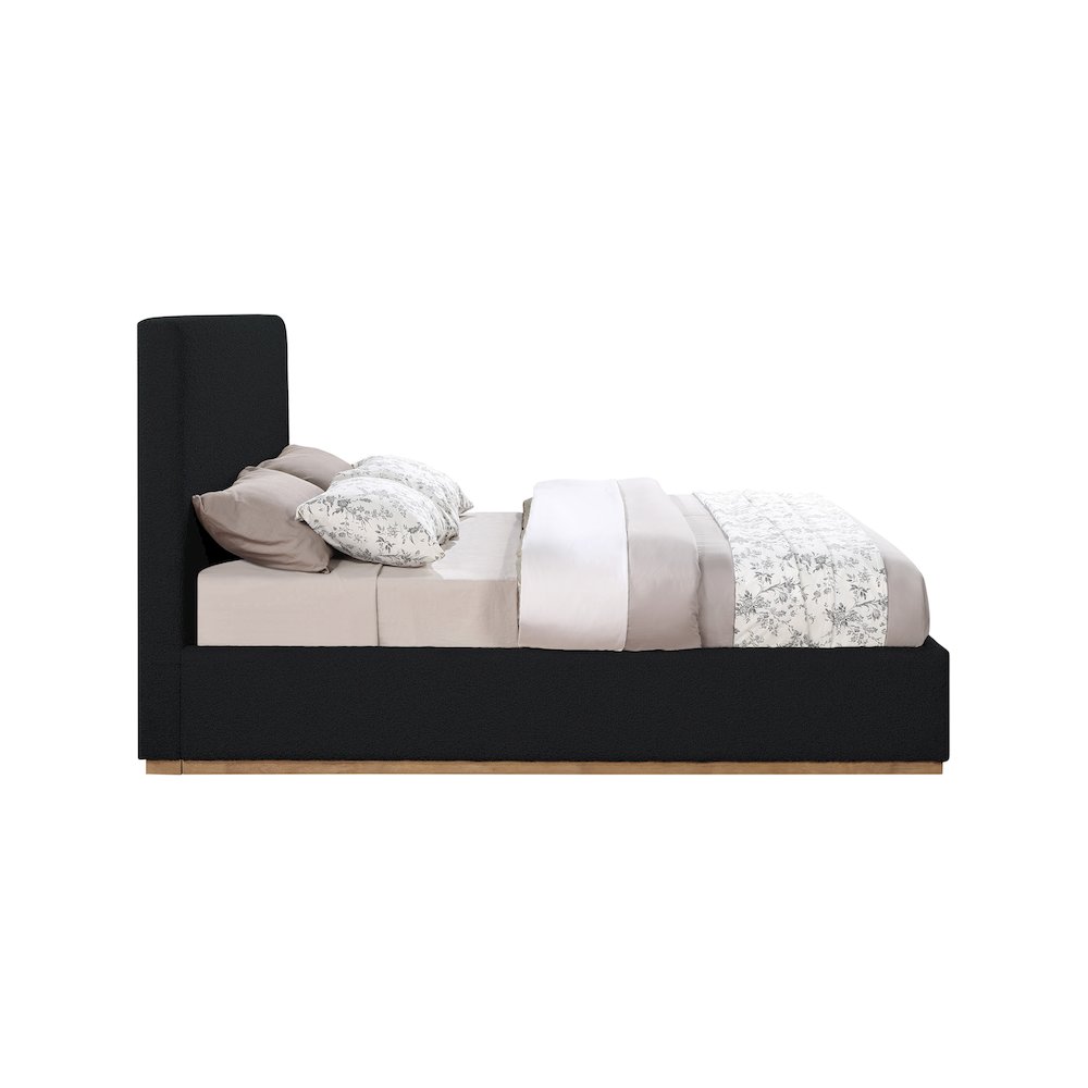 Monaco Black Boucle Fabric King Bed