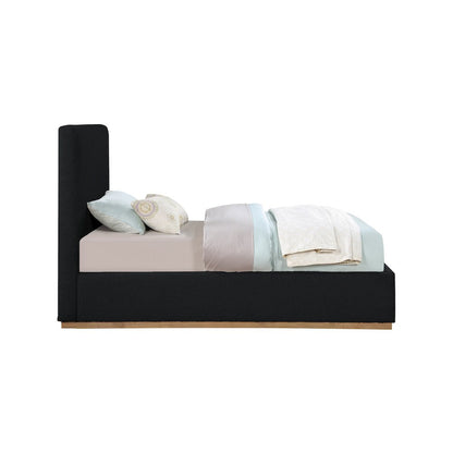 Monaco Black Boucle Fabric Twin Bed
