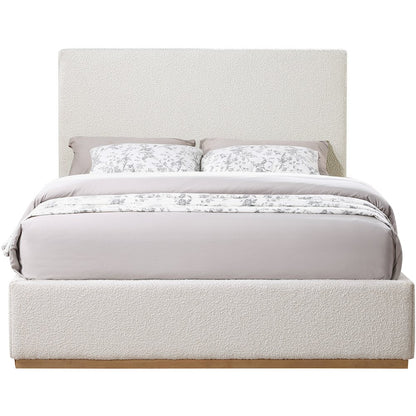 Monaco Cream Boucle Fabric Full Bed